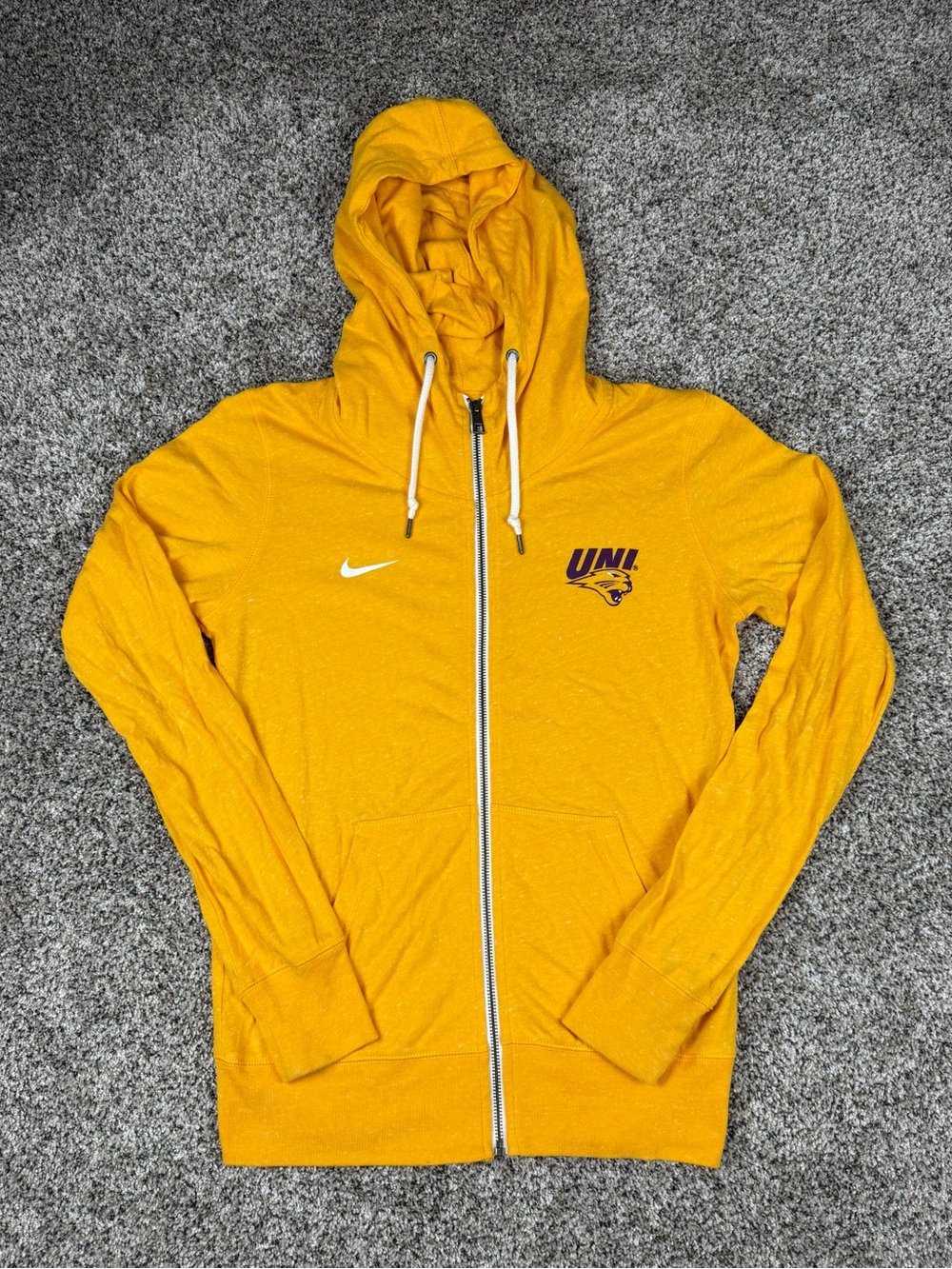 Sz Small Women’s Nike Yellow UNI Panther Zip-Up Hooded Sweatshirt